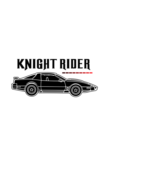 Knight Rider 3 fekete minta fehér pólón