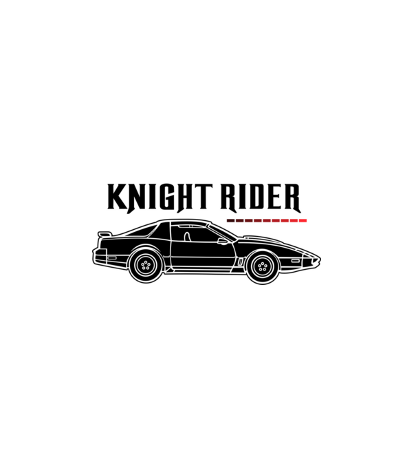 Knight Rider 3 fekete minta fehér pólón