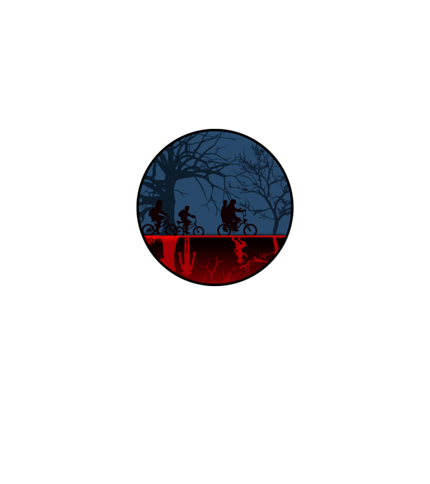 Stranger Things 1 minta fehér/piros pólón