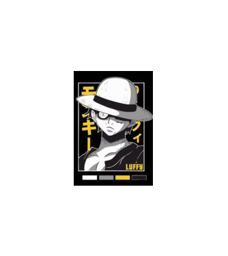 One Piece - Luffy minta fehér pólón