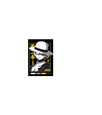 One Piece - Luffy minta fekete pólón