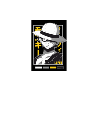 One Piece - Luffy minta sárga pólón