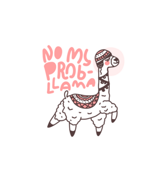 No My Probllama minta fehér pólón