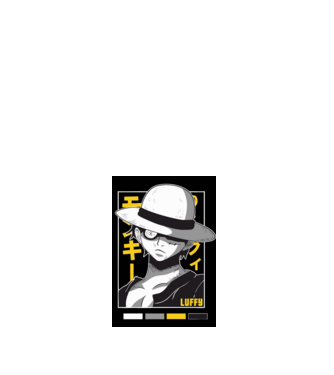 One Piece - Luffy minta fehér pólón