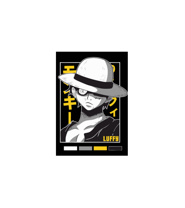 One Piece - Luffy minta fehér pólón