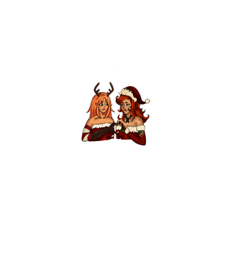 Christmas Miss Fortune & Katarina minta szürke pólón