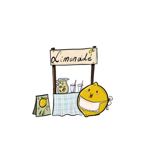 Limonádé árus minta fehér pólón