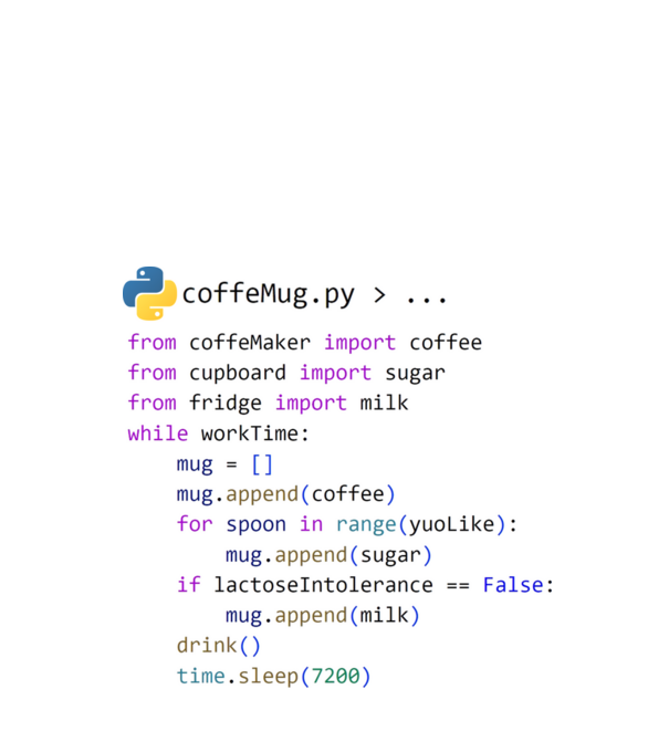 coffeMug.py minta fehér pólón
