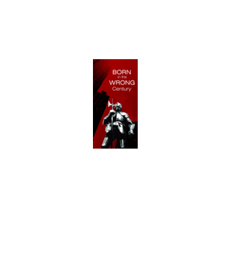 Born in the Wrong Century – Lovag panelgrafika | Retro-fantasy pólóminta minta fekete pólón