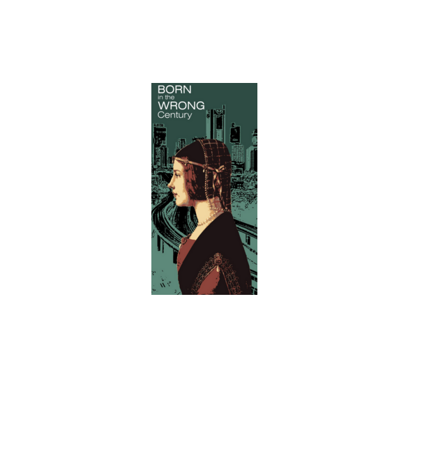 Born in the Wrong Century – Beatrice d’Este és a modern világ kontrasztja | Klasszikus–urban pólóminta minta fekete pólón