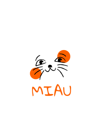 A cica - miau minta homokszín pólón