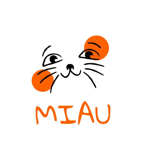 A cica - miau minta fehér pólón