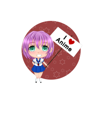 I Love Anime girl minta homokszín pólón