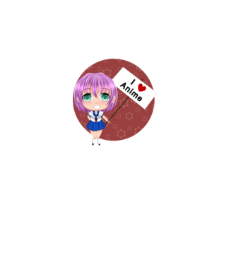 I Love Anime girl minta dusty pink pólón
