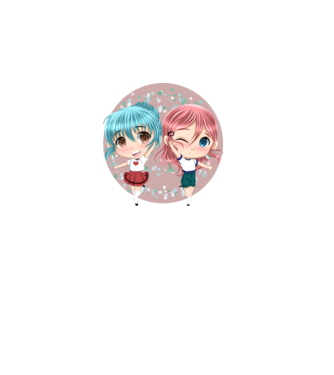 Chibi girls minta dusty pink pólón