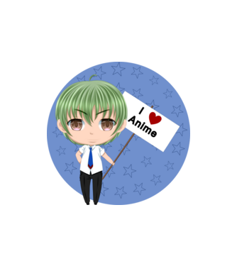I Love anime boy minta homokszín pólón