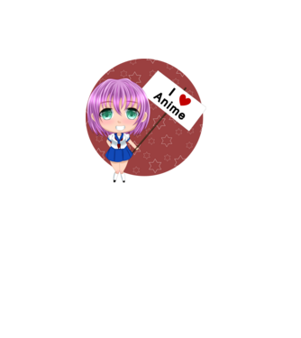 I Love Anime girl minta fehér pólón