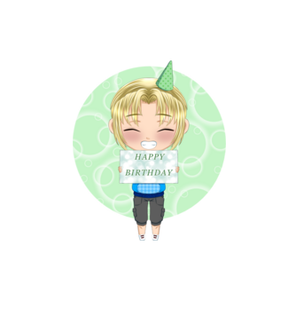 Happy birthday anime boy minta homokszín pólón