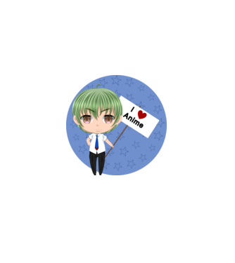 I Love anime boy minta fehér pólón