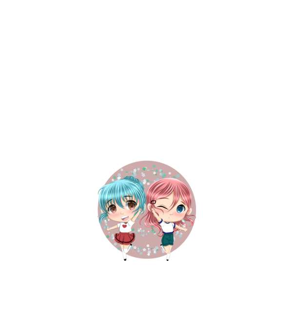 Chibi girls minta fehér pólón