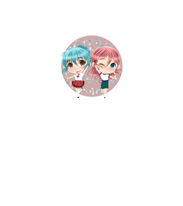 Chibi girls minta fehér pólón