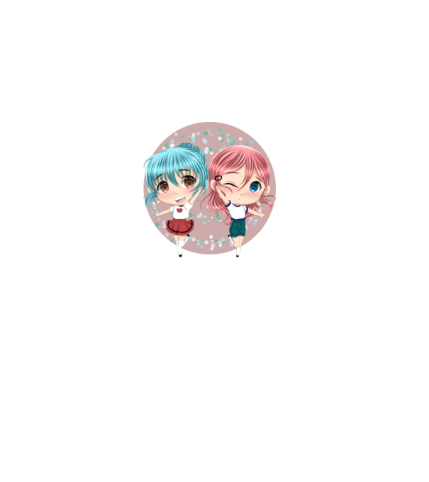 Chibi girls minta homokszín pólón