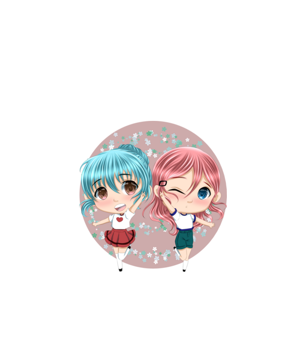 Chibi girls minta fehér pólón