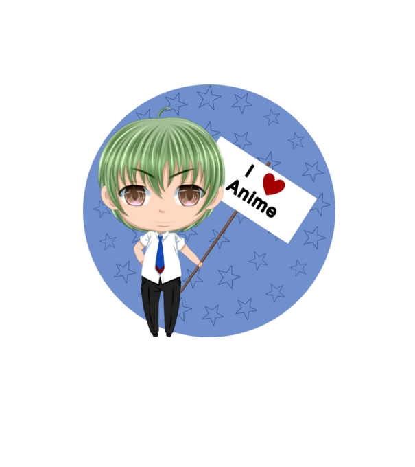 I Love anime boy minta homokszín pólón