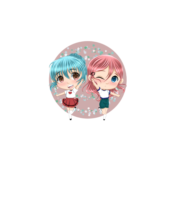 Chibi girls minta fehér pólón