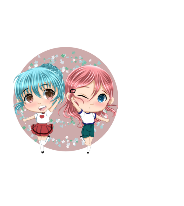 Chibi girls minta fekete pólón