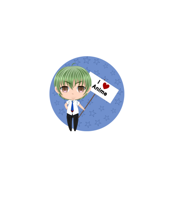 I Love anime boy minta szürke pólón