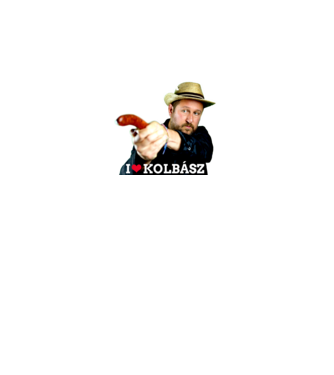 I love kolbász minta fekete pólón