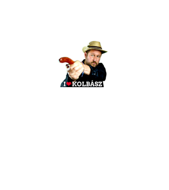 I love kolbász minta fekete pólón