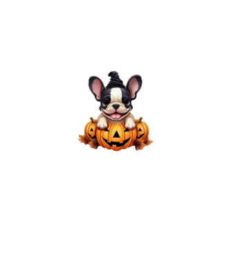 Halloween Boston terrier módra minta királykék pólón
