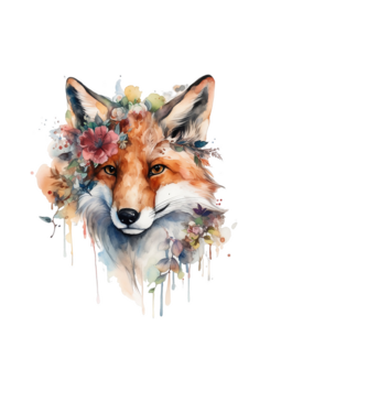 Fox floral minta világoskék pólón