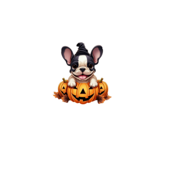 Halloween Boston terrier módra minta dusty pink pólón