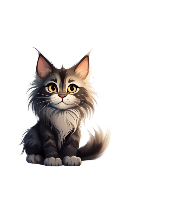 Maine Coon minta fehér pólón