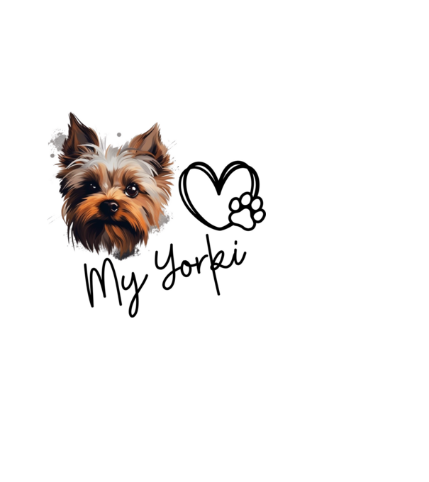 Yorki szeretet minta világoskék pólón