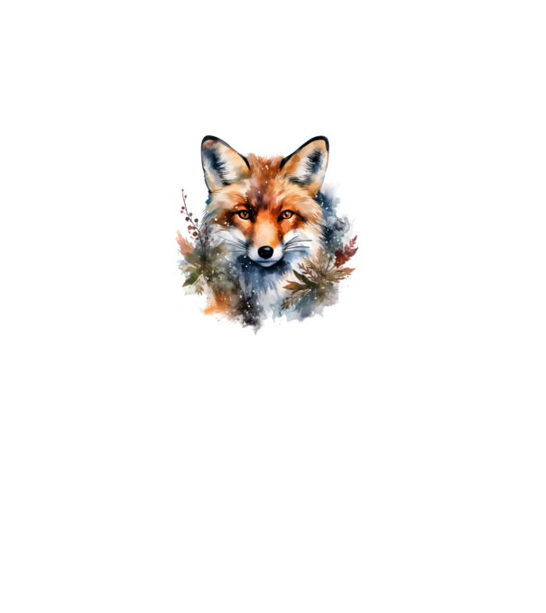Watercolor Fox minta fehér pólón