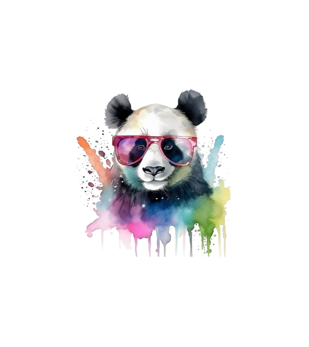 Panda minta fehér pólón