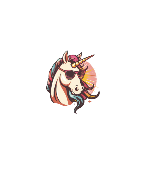 Unicorn Power minta fehér pólón