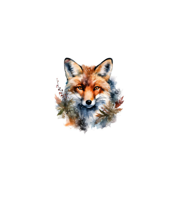 Watercolor Fox minta szürke pólón