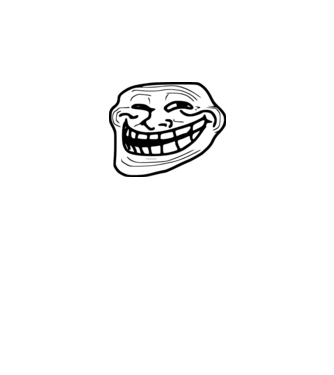 troll-face minta fehér pólón