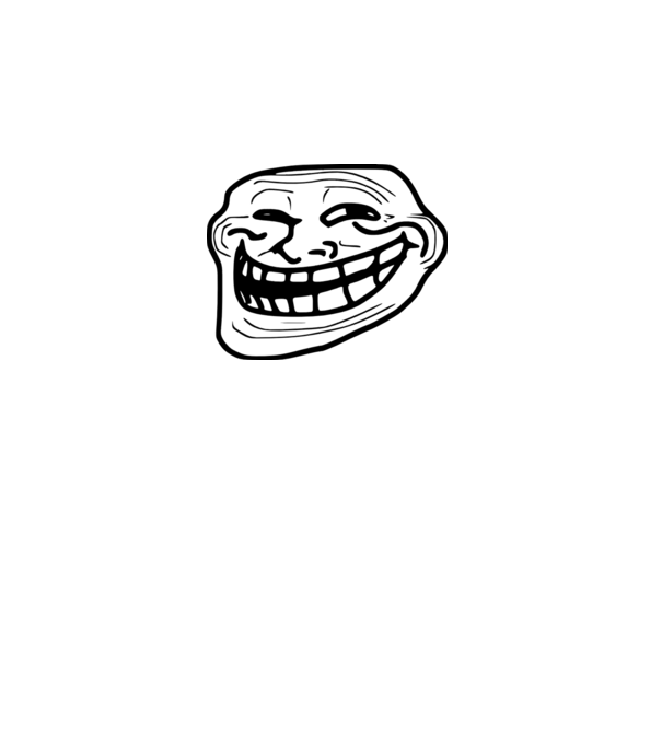 troll-face minta fehér pólón