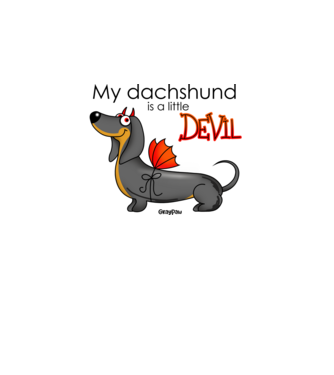 My Dachshund is a little DEVIL minta fehér pólón