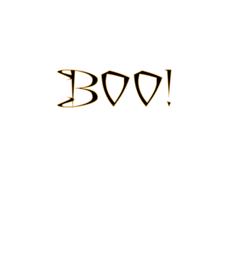 BOO! felirat minta fekete pólón