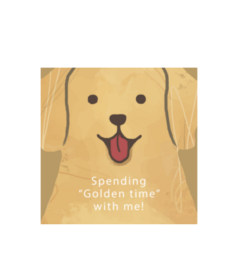 Aranyos golden kutyus minta fehér pólón