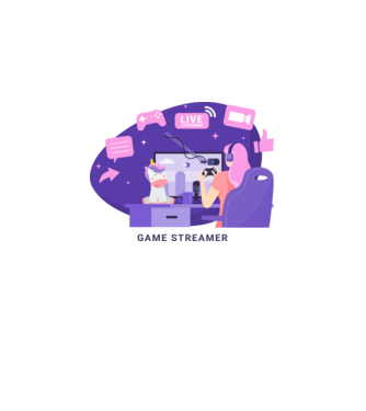 Streamer Girl minta fehér pólón