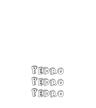 Pedro Pedro felirat minta fehér pólón