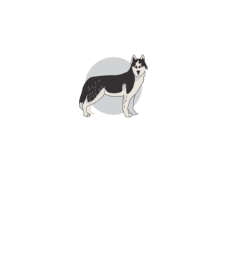 Husky Kutya minta fehér pólón